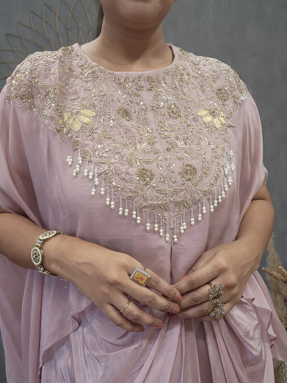 Layla onion pink cowl dress