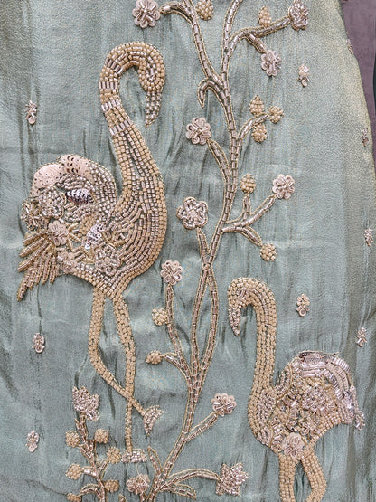 Swan peach Embroided sharara suit