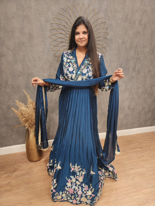 Tata blue long maxi gown