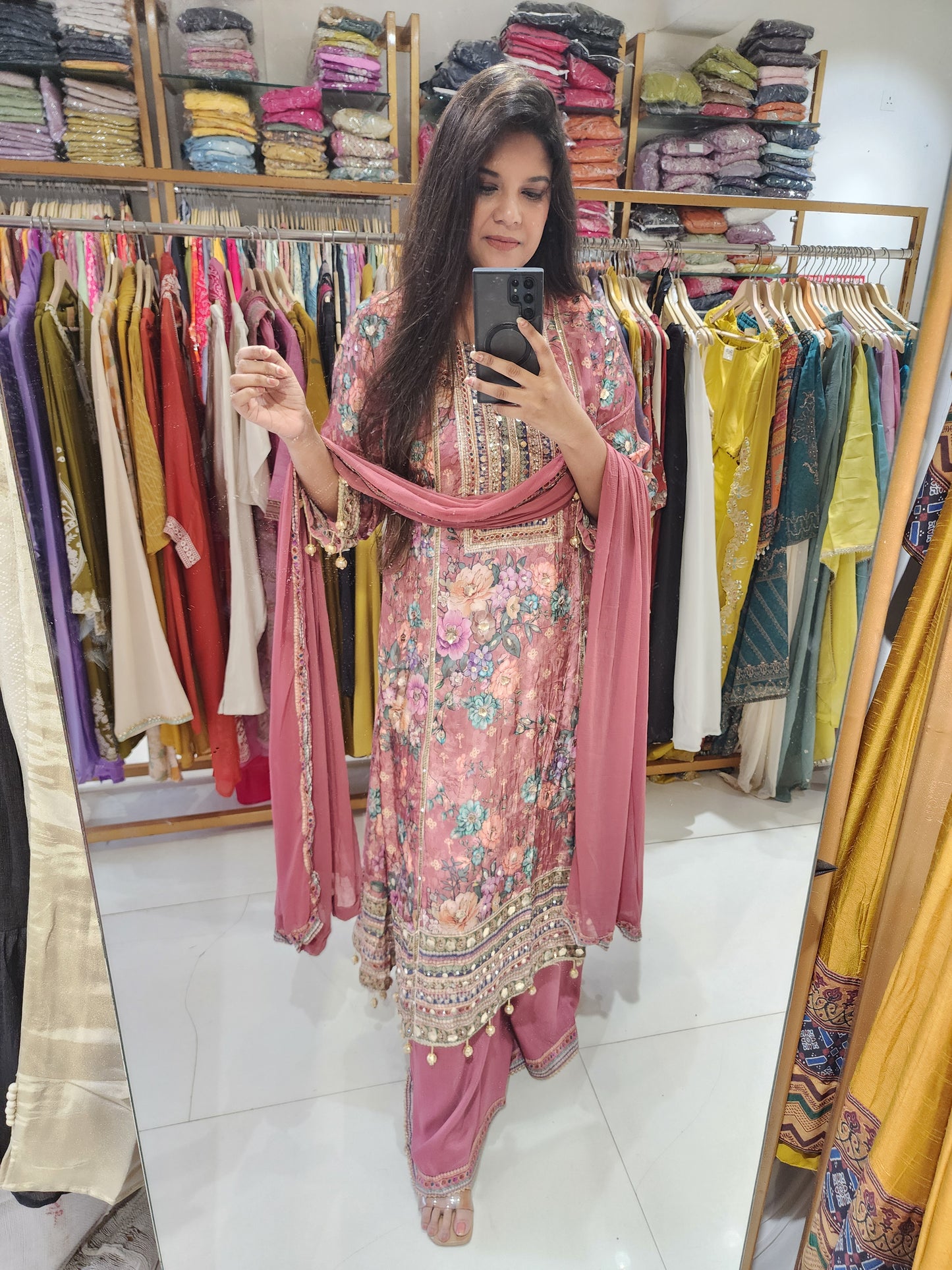 Zubeda A line crepe indowestern suit