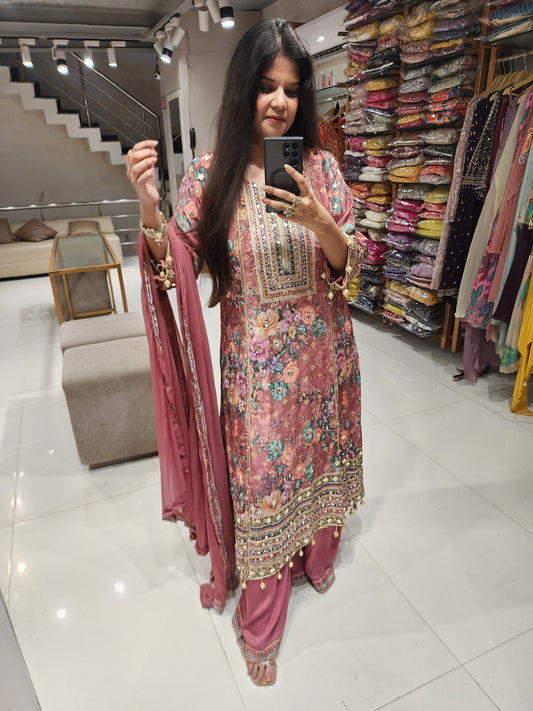 Zubeda A line crepe indowestern suit