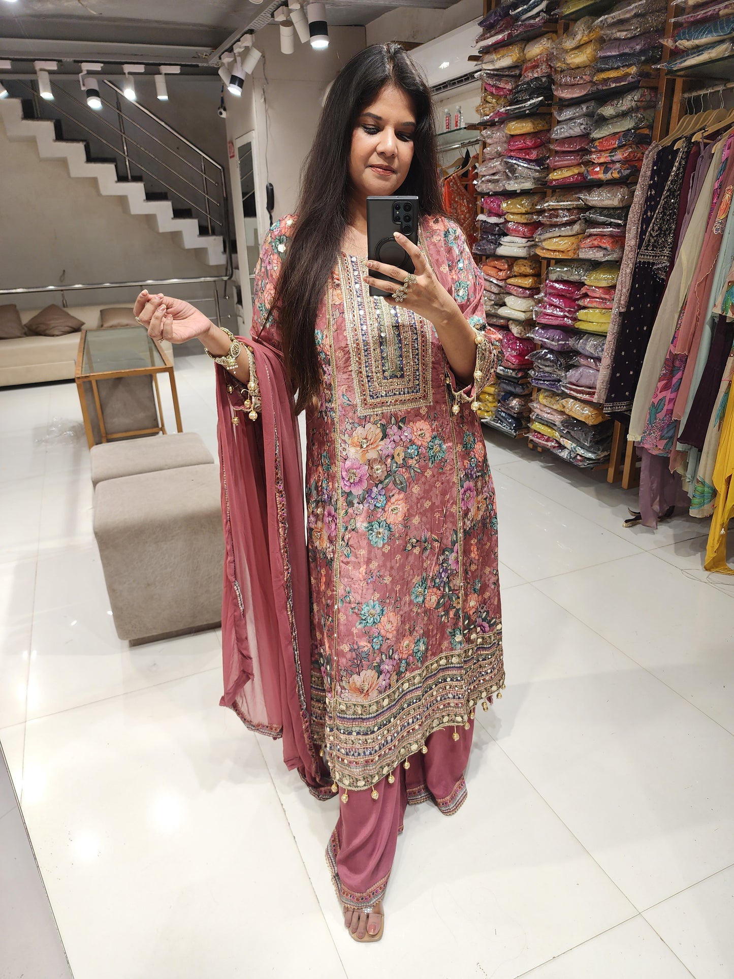 Zubeda A line crepe indowestern suit