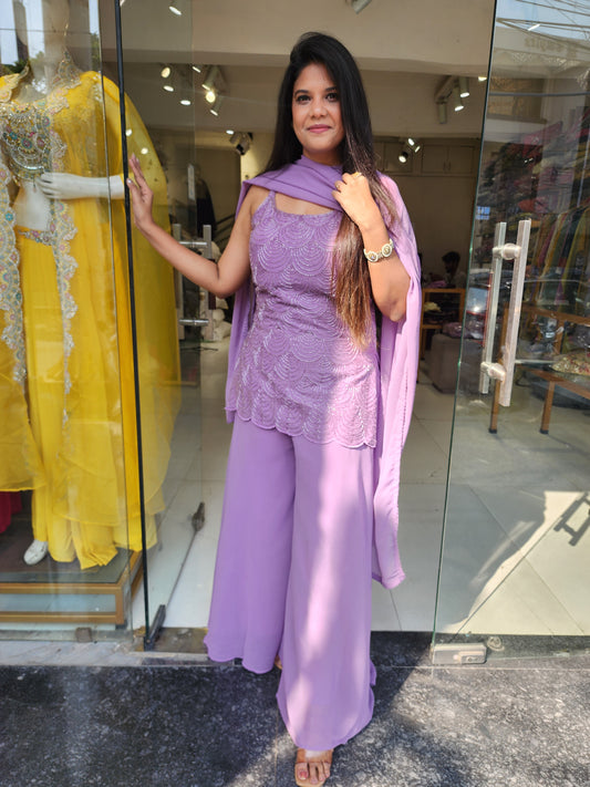 Shanaya lilac sharara suit