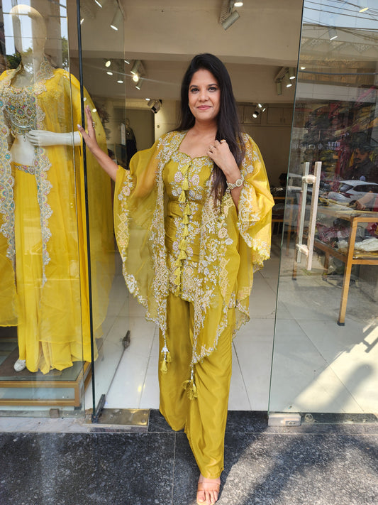 Raabta 3pc cape indowestern dress