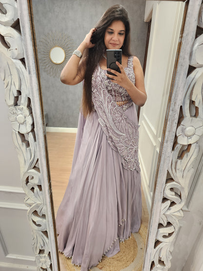 Light purple corset lehenga set