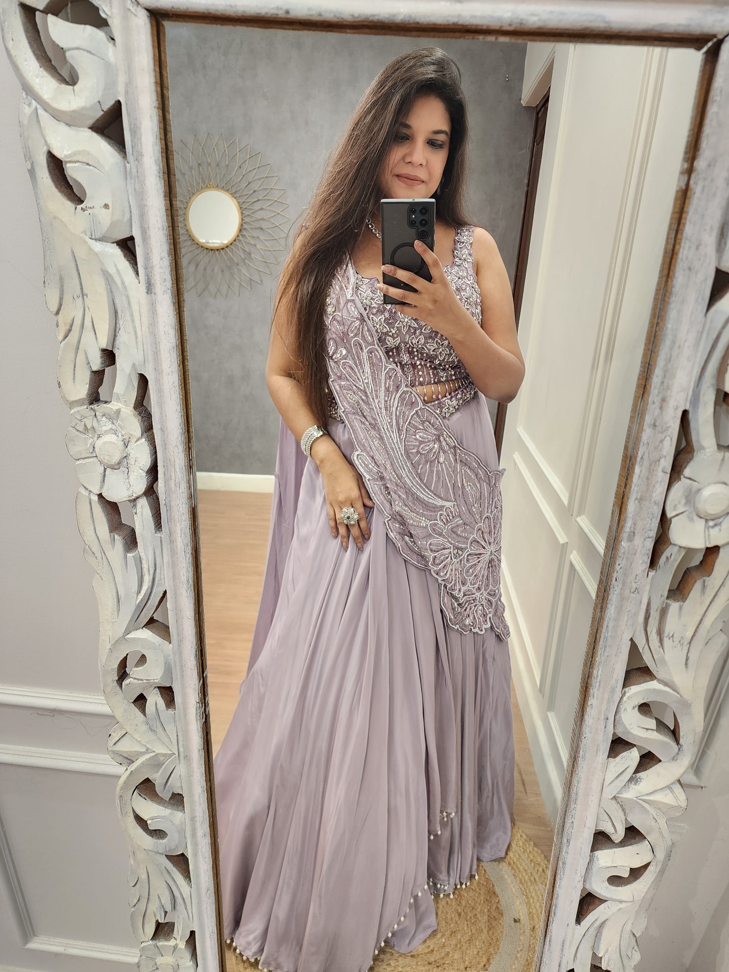 Light purple corset lehenga set