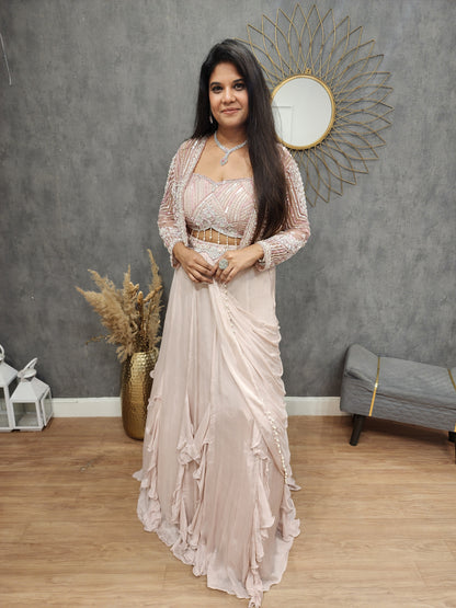 Veronica Short jacket indowestern lehenga set