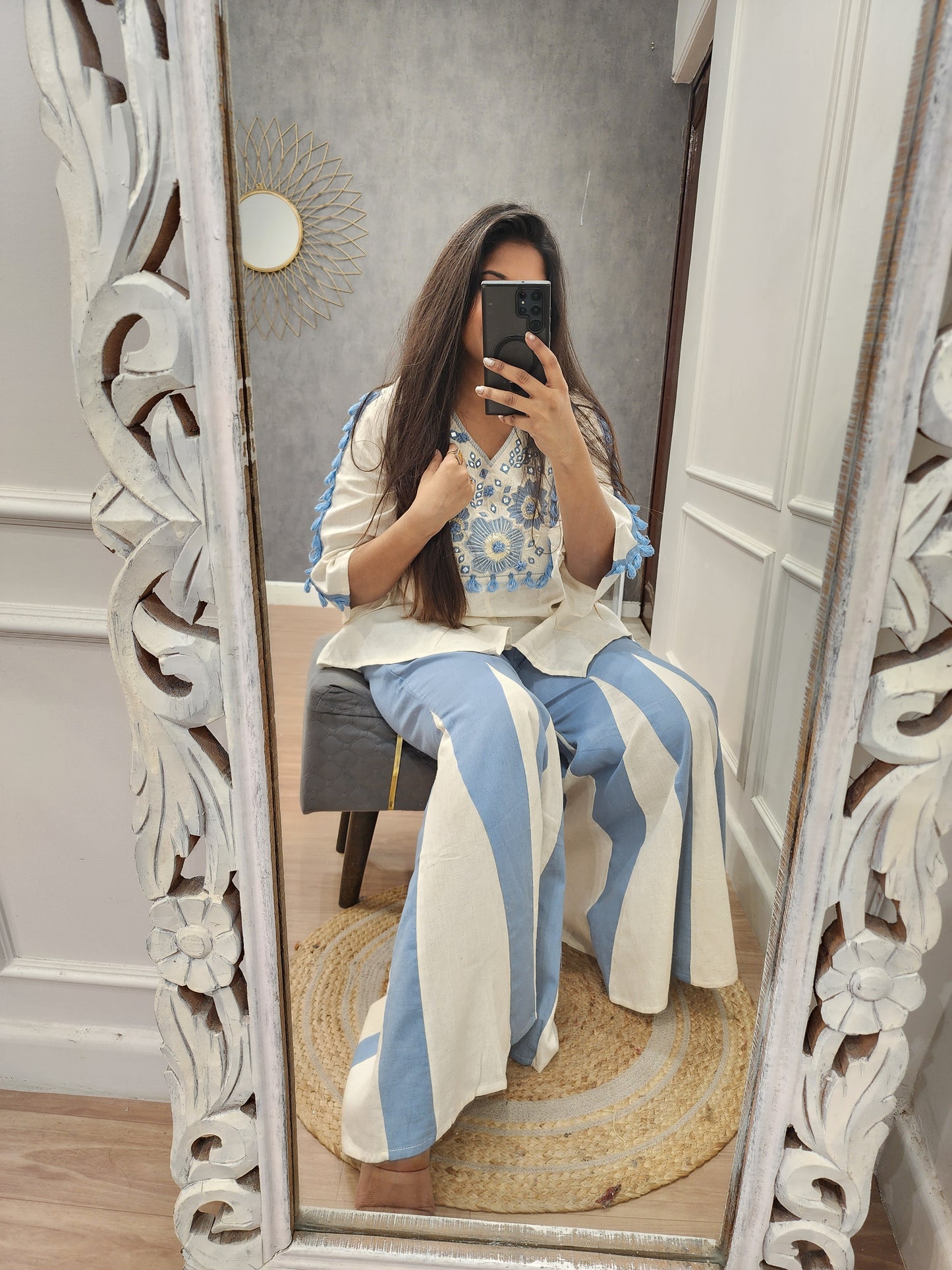 Girly Striped linen co-ord set