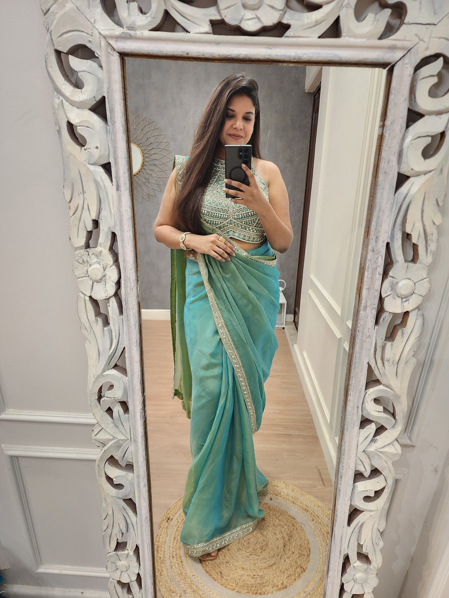 Kaynath Halter neck drape saree