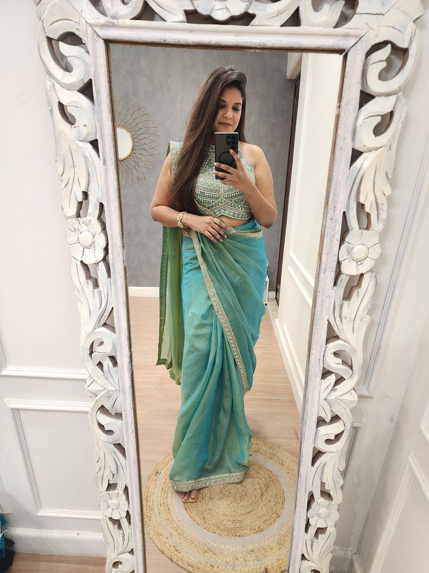 Kaynath Halter neck drape saree