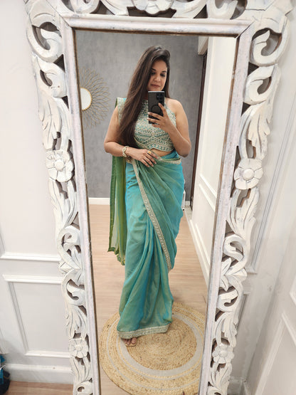 Kaynath Halter neck drape saree