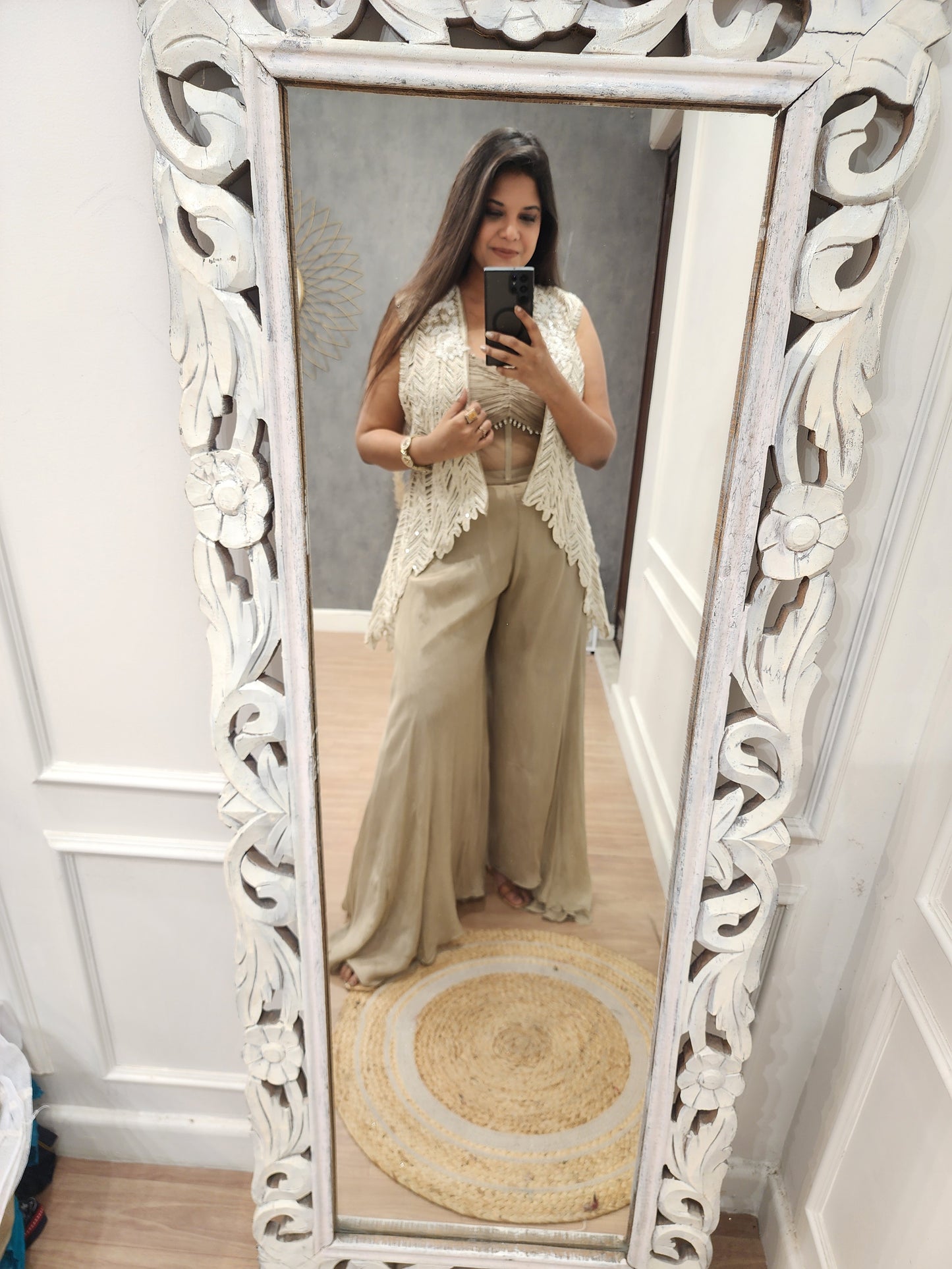 Beige corset style co-ord set