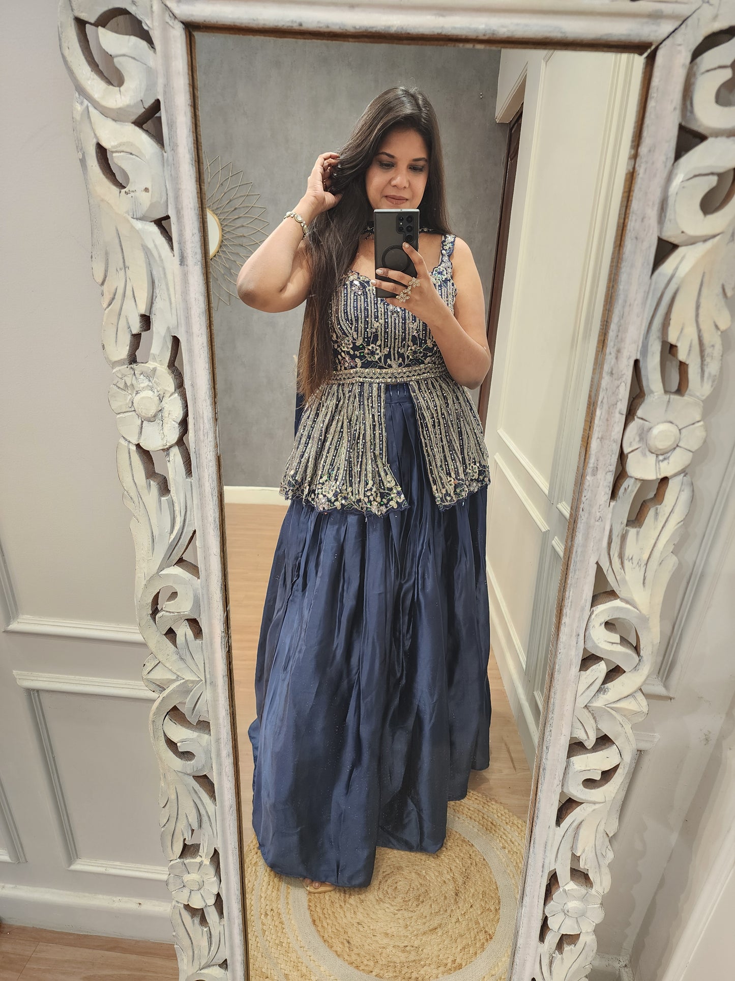 Seerat blue peplum dress