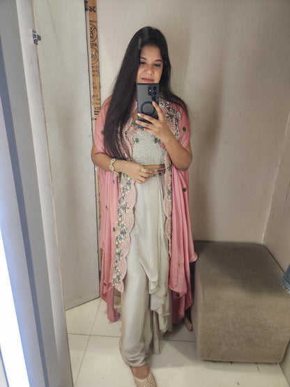 Raabta 3pc indowestern cape dress