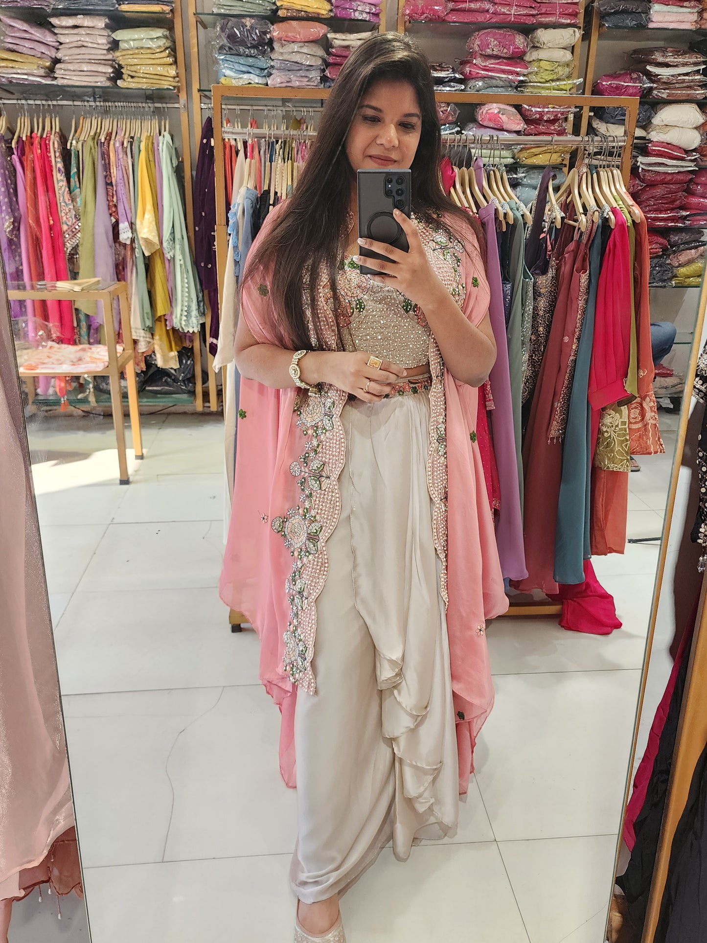 Raabta 3pc indowestern cape dress