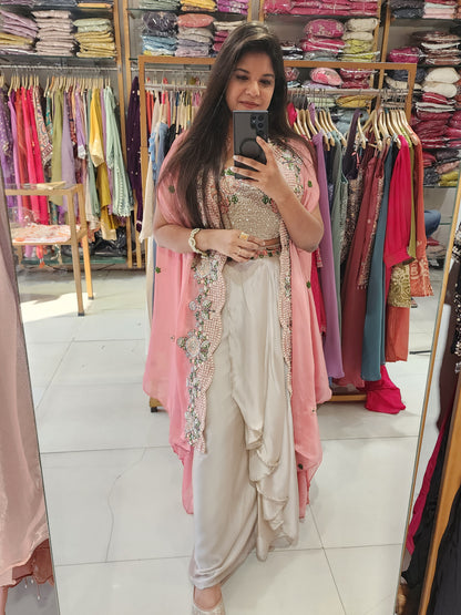 Raabta 3pc indowestern cape dress