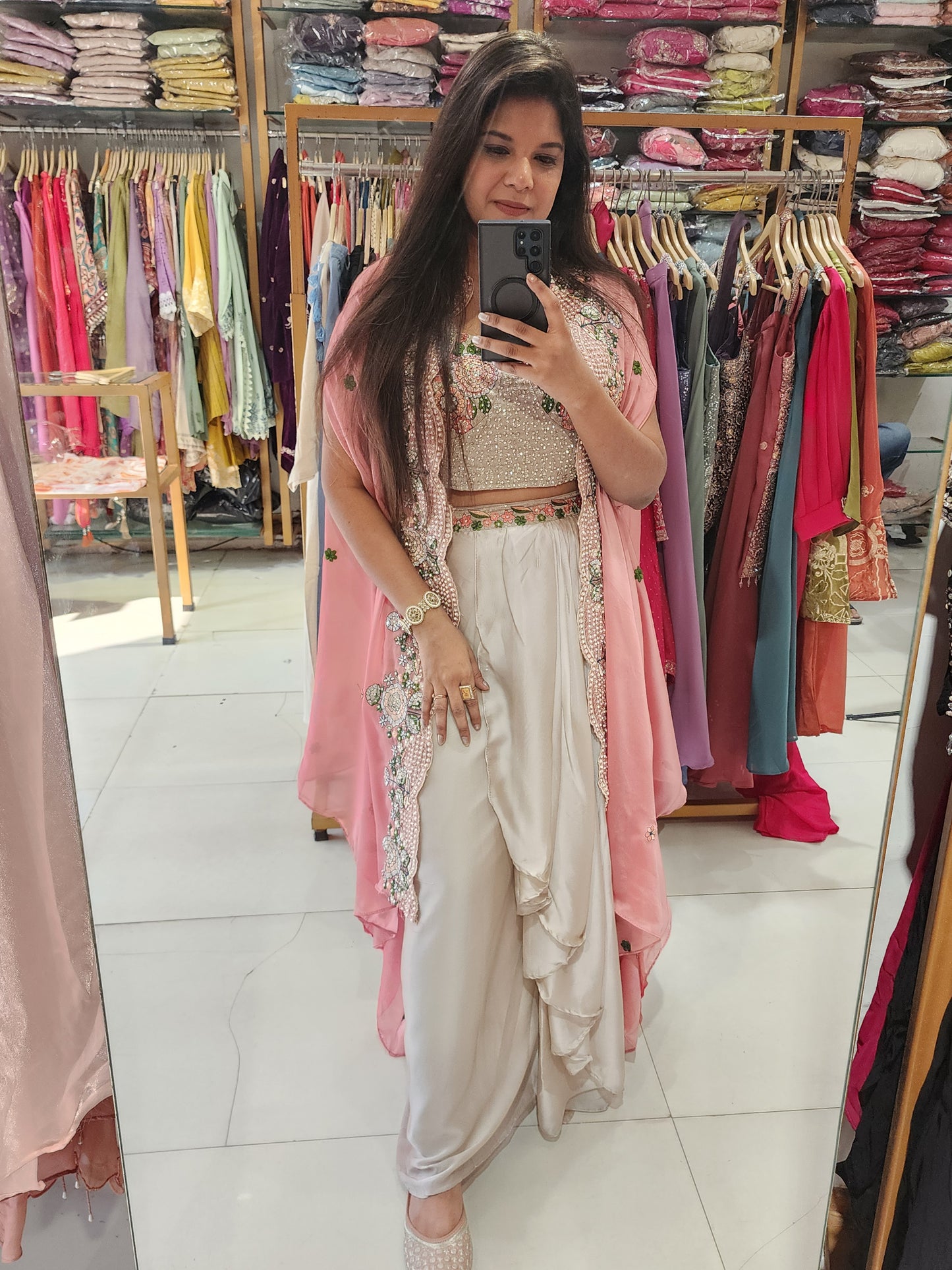 Raabta 3pc indowestern cape dress