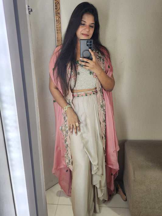 Raabta 3pc indowestern cape dress