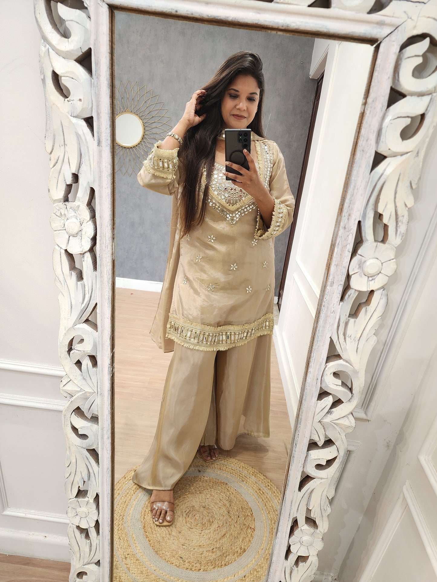 Dark champagne bustier co-ord set