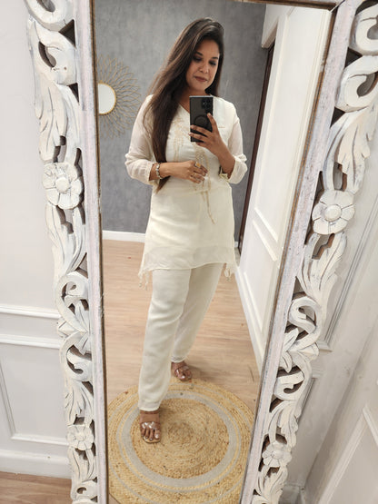 Off white kingfisher co-ord set