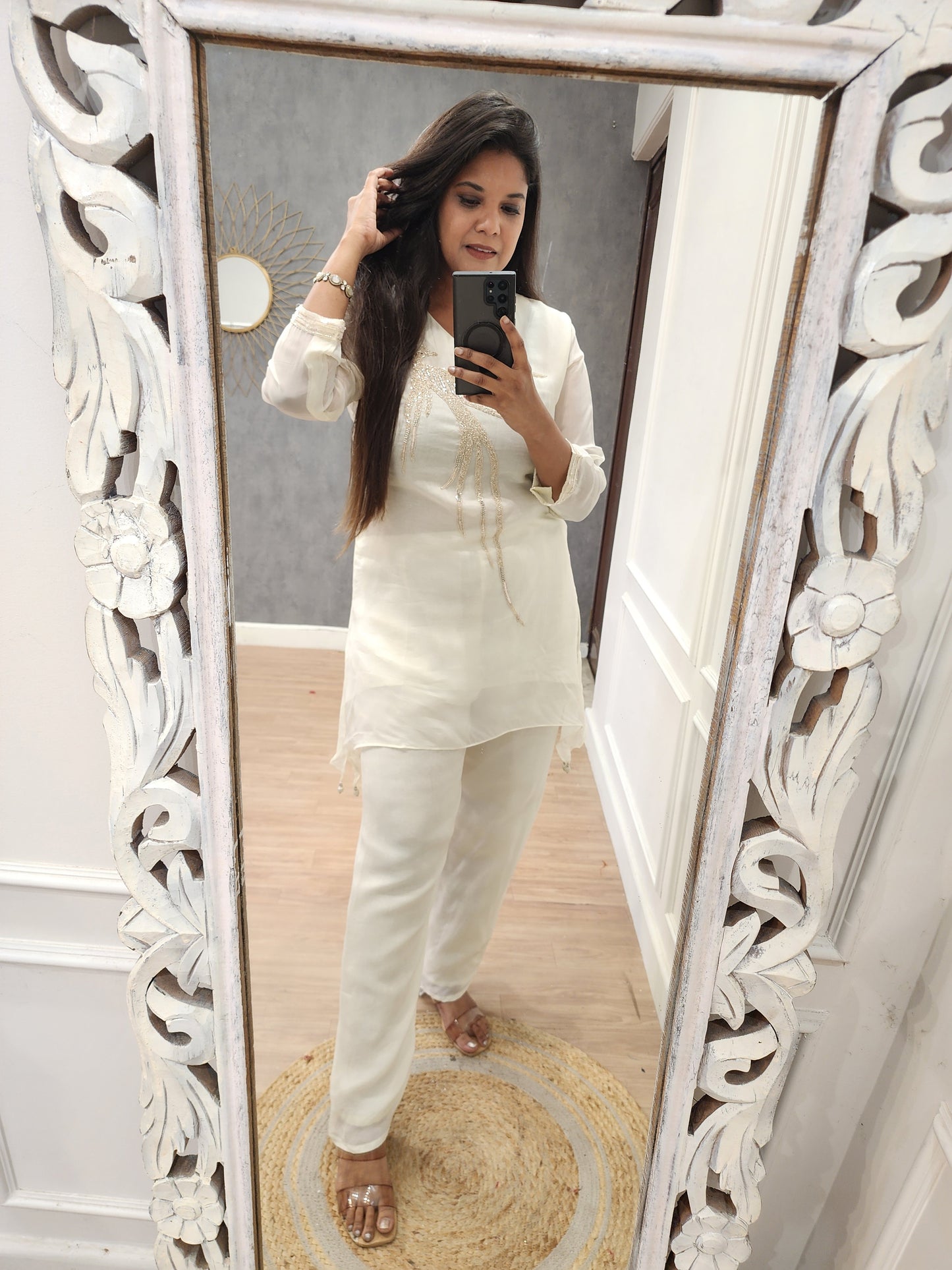 Off white kingfisher co-ord set