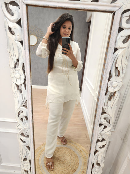 Off white kingfisher co-ord set