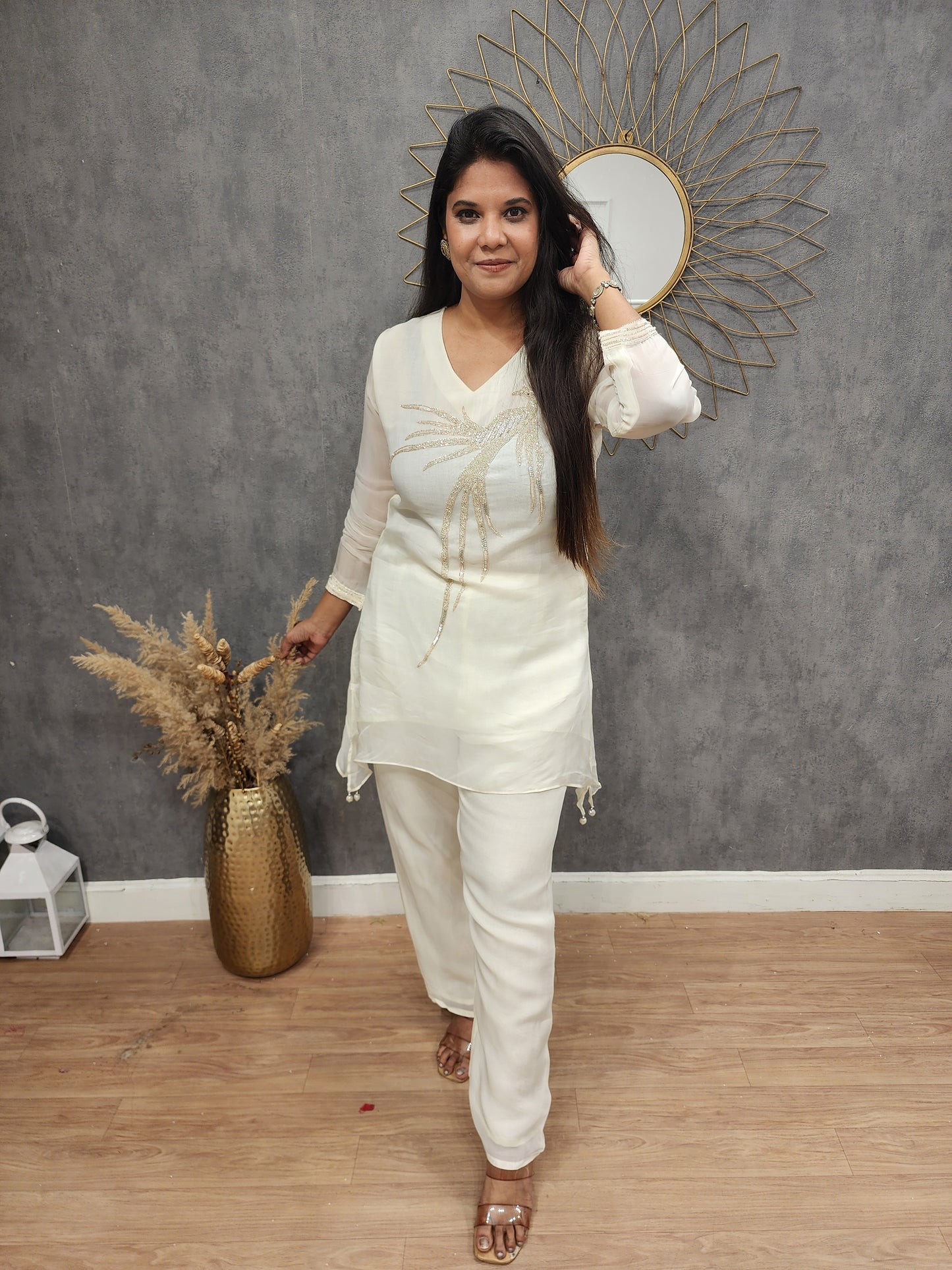 Off white kingfisher co-ord set