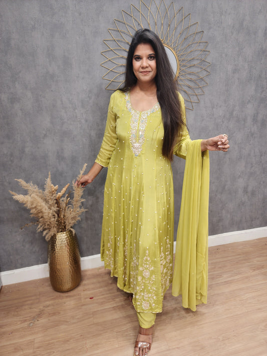 Long anarkali 3pc suit