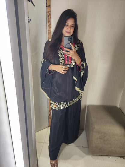 Black mirror work sharara suit