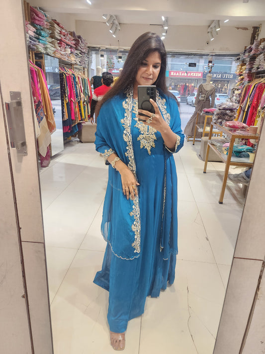 Long maxi gown with dupatta