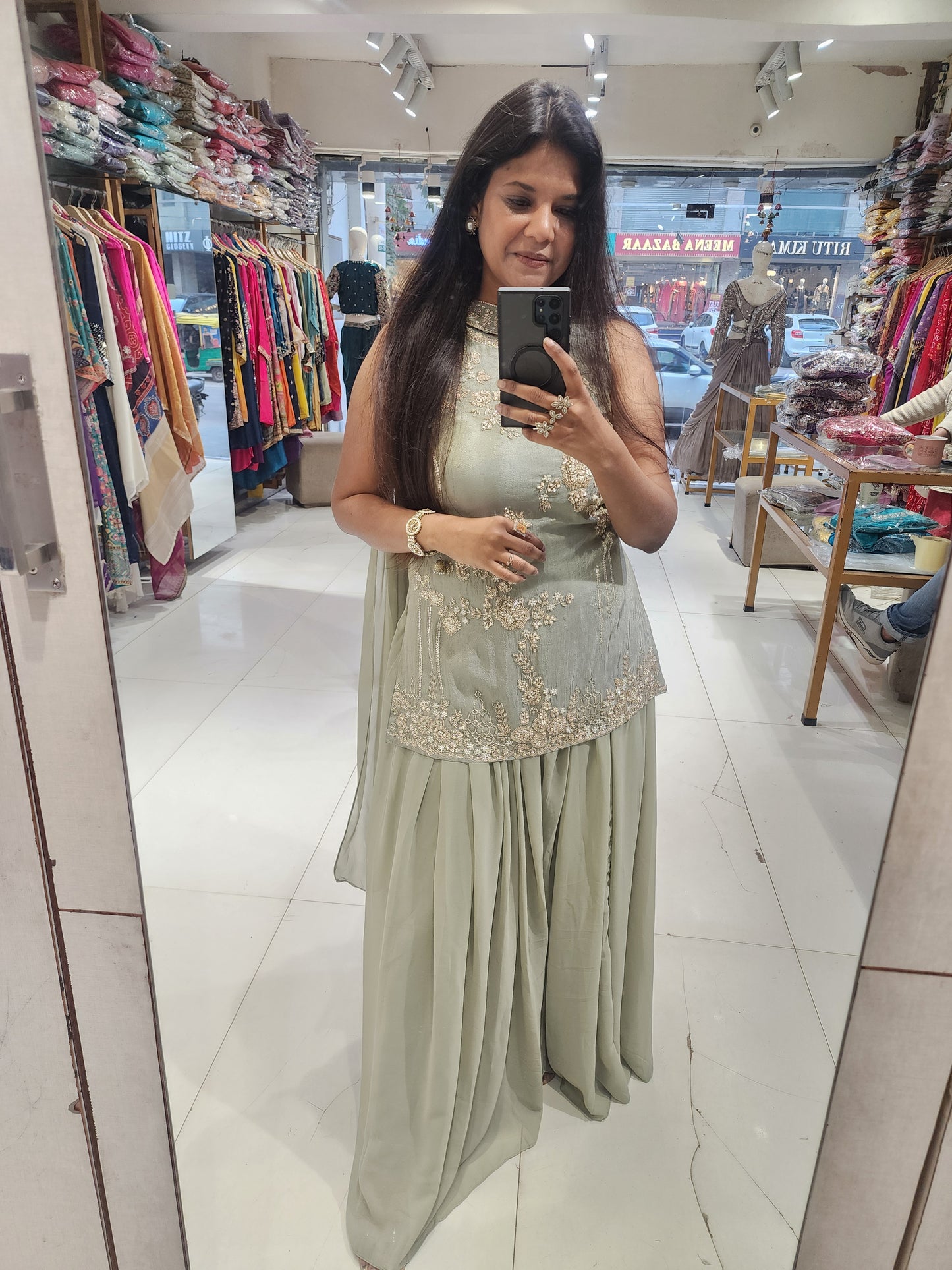 Metallick sharara suit