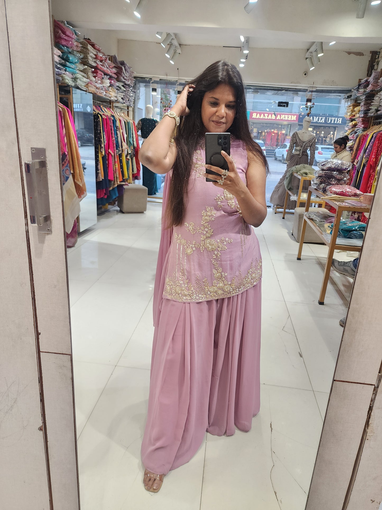 Onion pink sharara suit