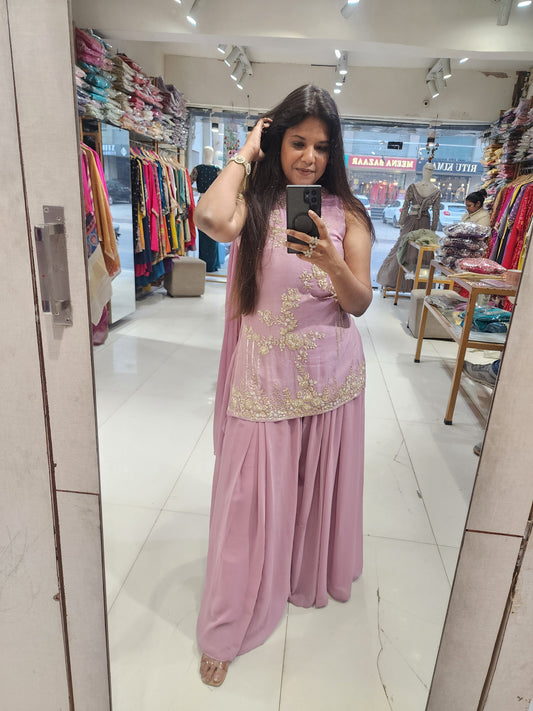 Onion pink sharara suit