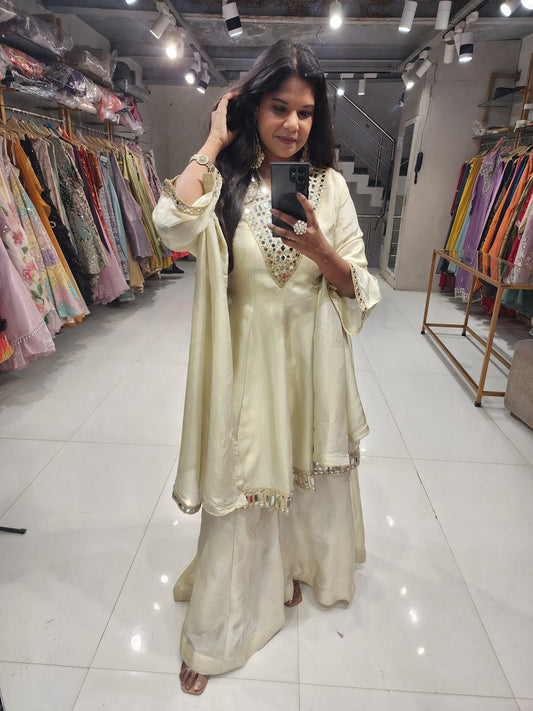 Layla off white indowestern dress