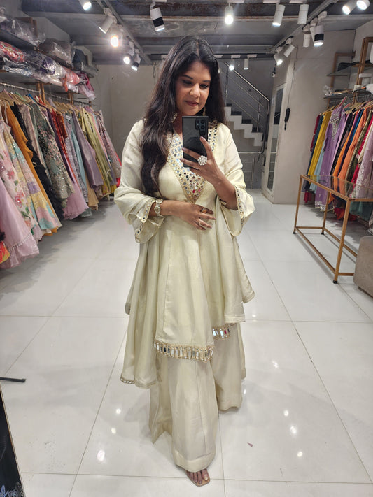 Layla off white indowestern dress