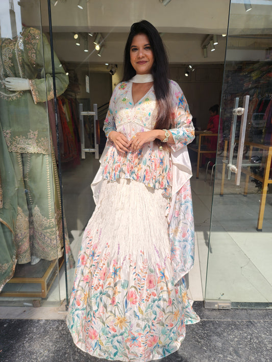 Carnival floral print peplum dress