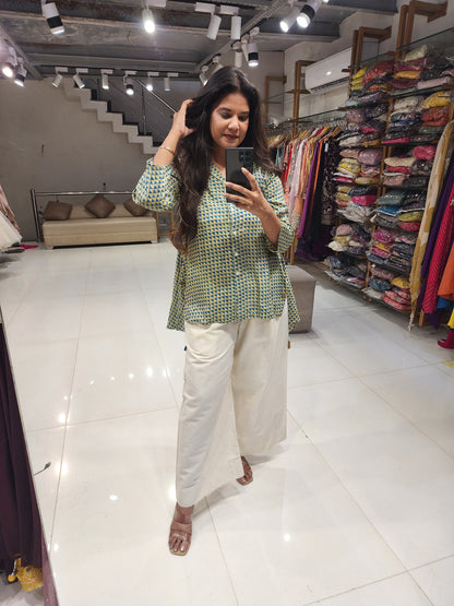 Muslin shirt with linen pants