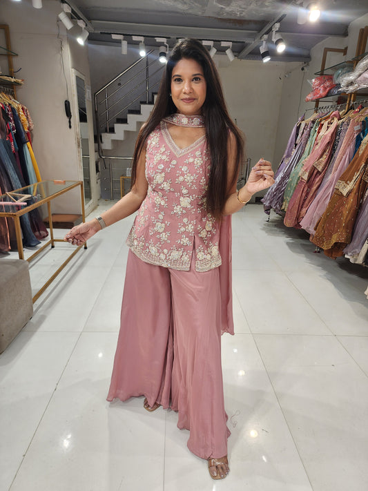 Peachy bebo indowestern dress