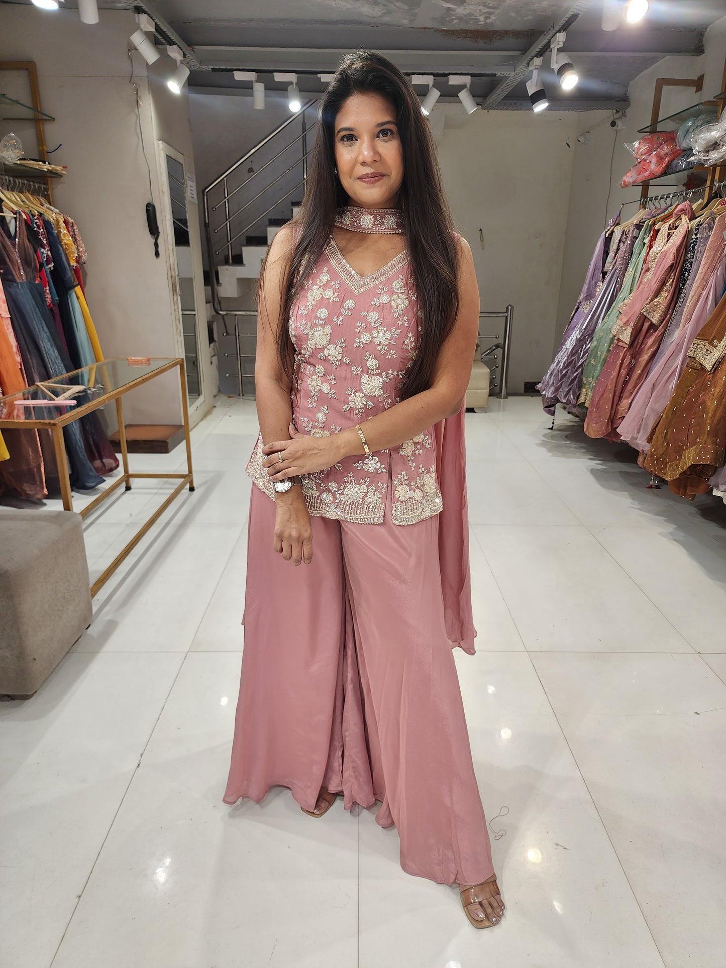 Peachy bebo indowestern dress