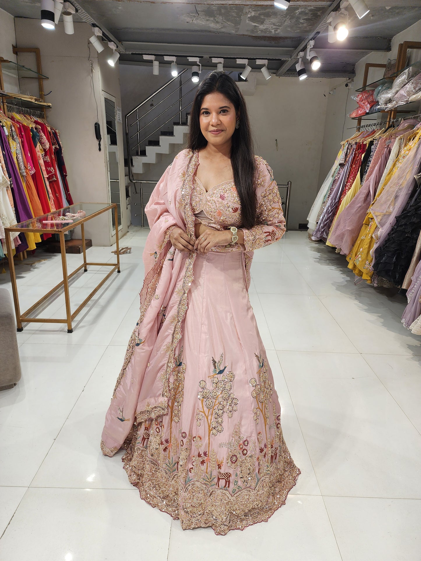 Flamingo Pink lehenga set