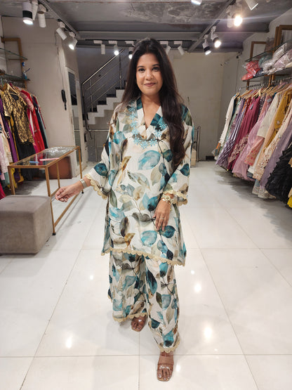 A line high low crepe co-ord set
