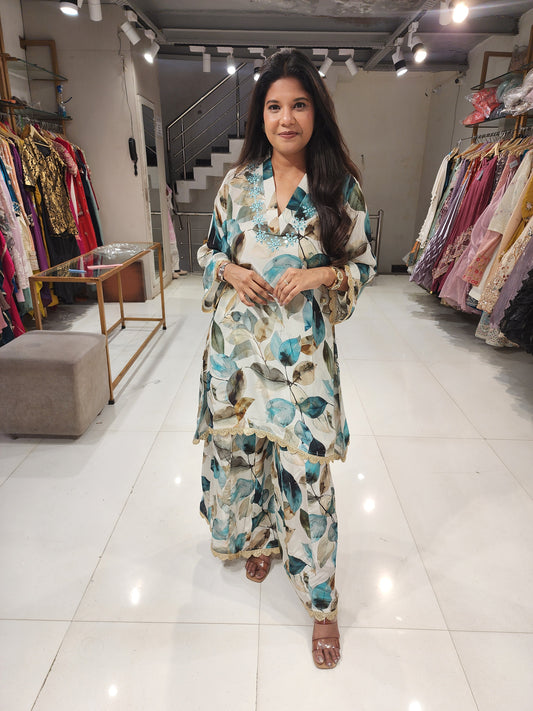 A line high low crepe co-ord set