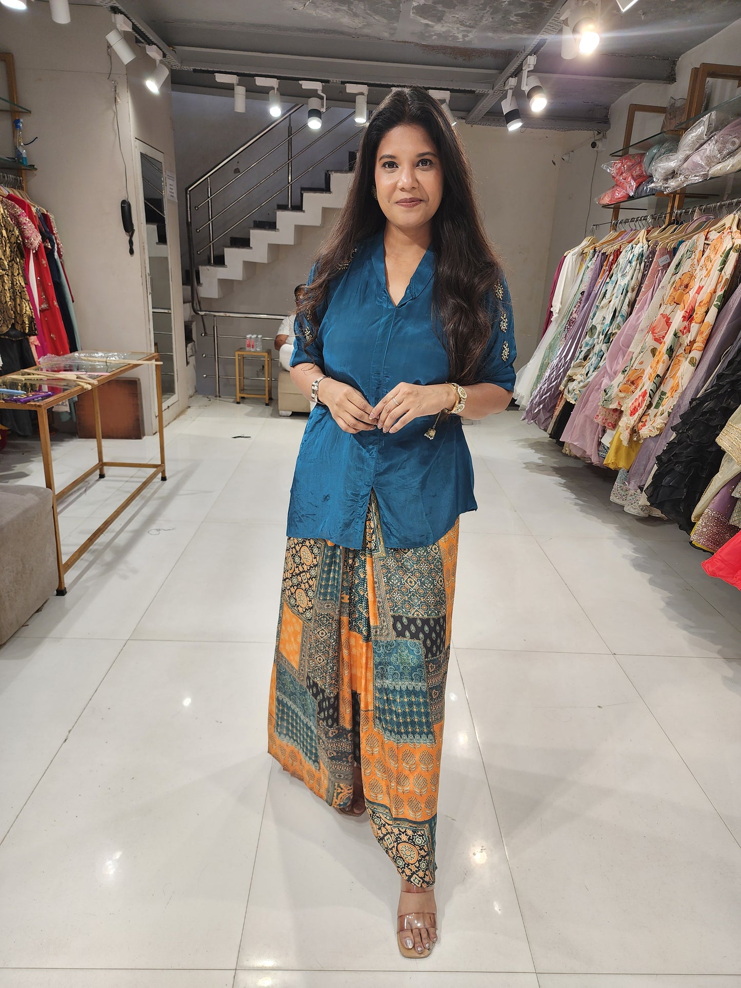 Crepe shirt style co-ord set