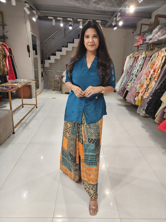 Crepe shirt style co-ord set