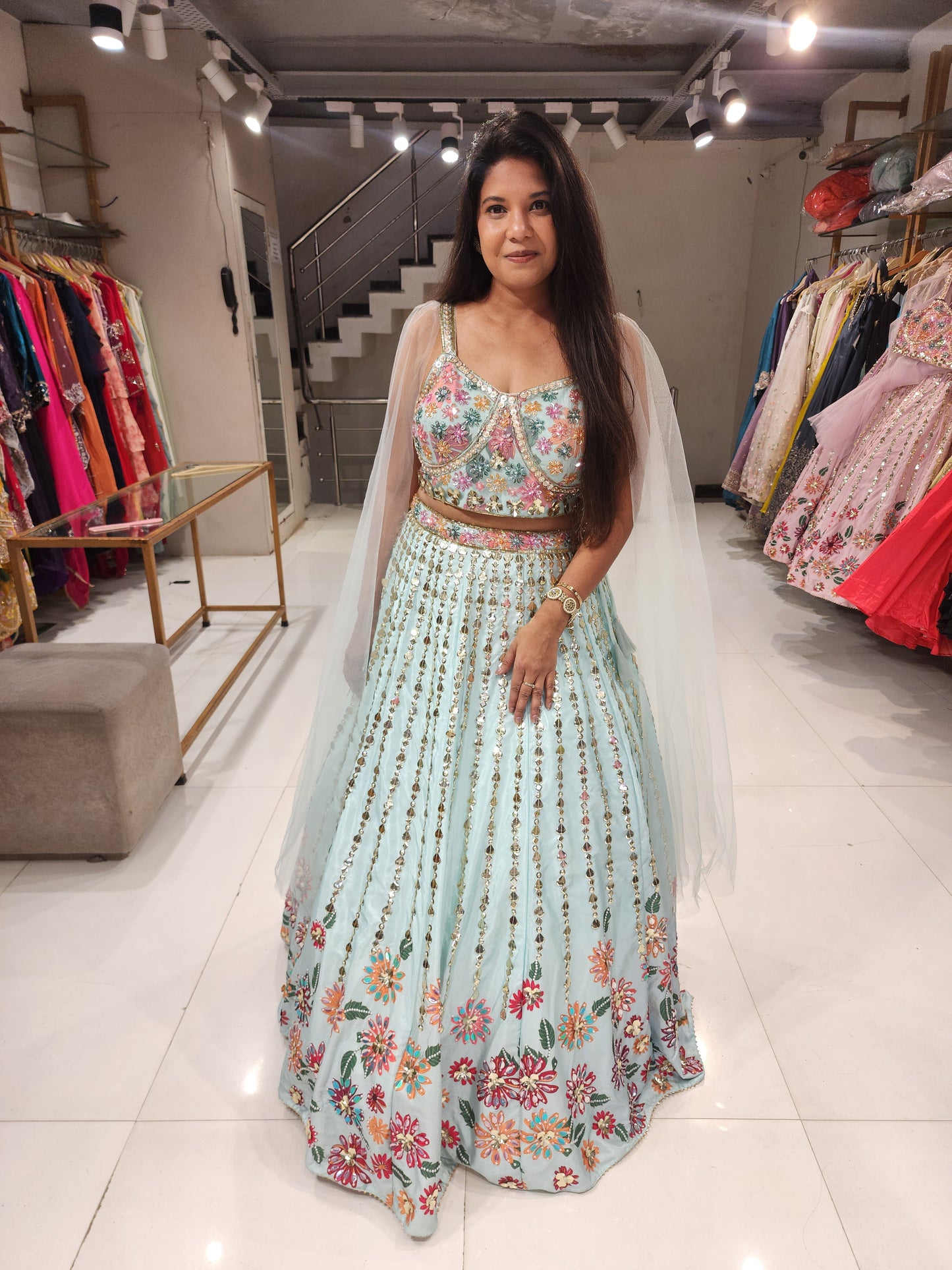 Carnival multi embroided lehenga set