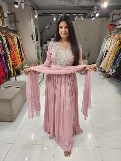 Princess Onion pink maxi gown