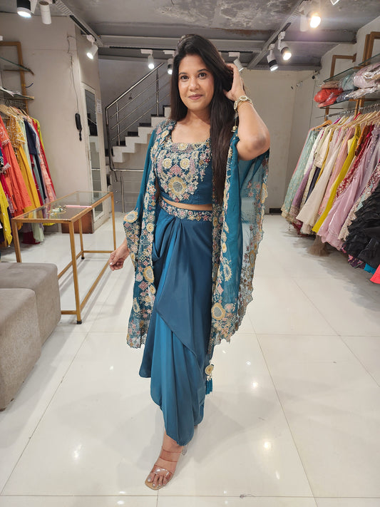 Zoya 3pc cape carnival dhoti set