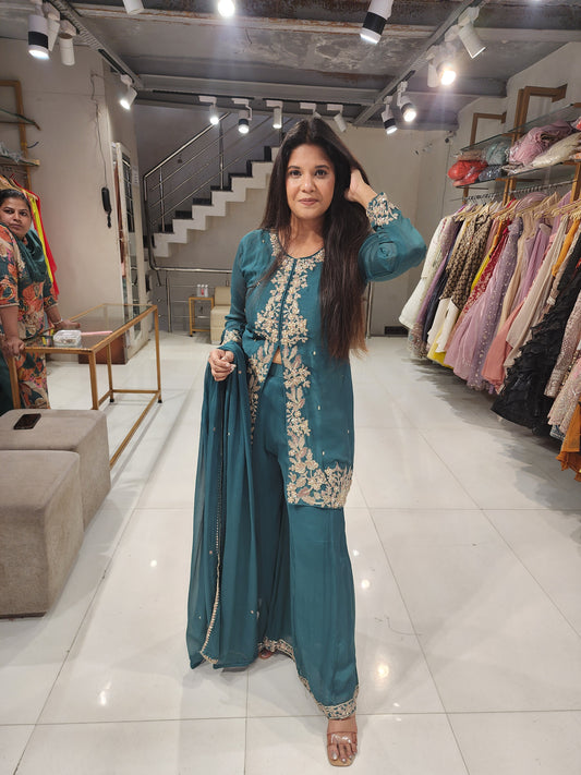 Green crepe co-ord set