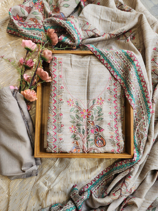 Jamdani unstitched suit