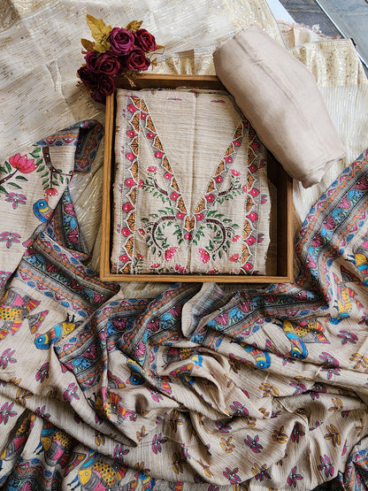 Jamdani unstitched suit